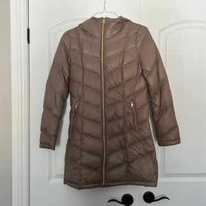Mauve/beige Calvin Klein premium down lightweight packable jacket
